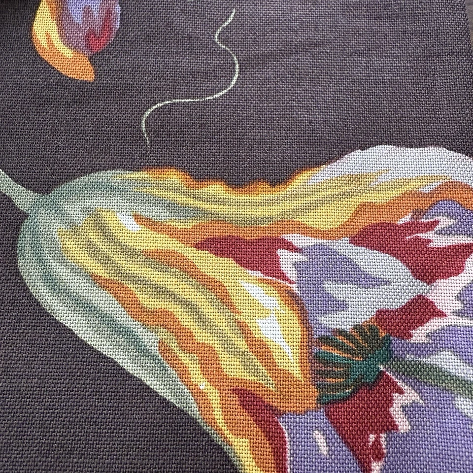 Cowtan & Tout Botanical Vintage Rare Fabric 55” X 34” Sample Linen Abbondanza - Image 3 of 4