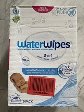 WaterWipes Sensitive Newborn  Baby Wipes, 3-In-1 Cleans, Cares, Protects,