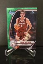 GRANT NELSON RC 🔥 2024-25 1st Bowman Chrome University Green Shimmer Refractor