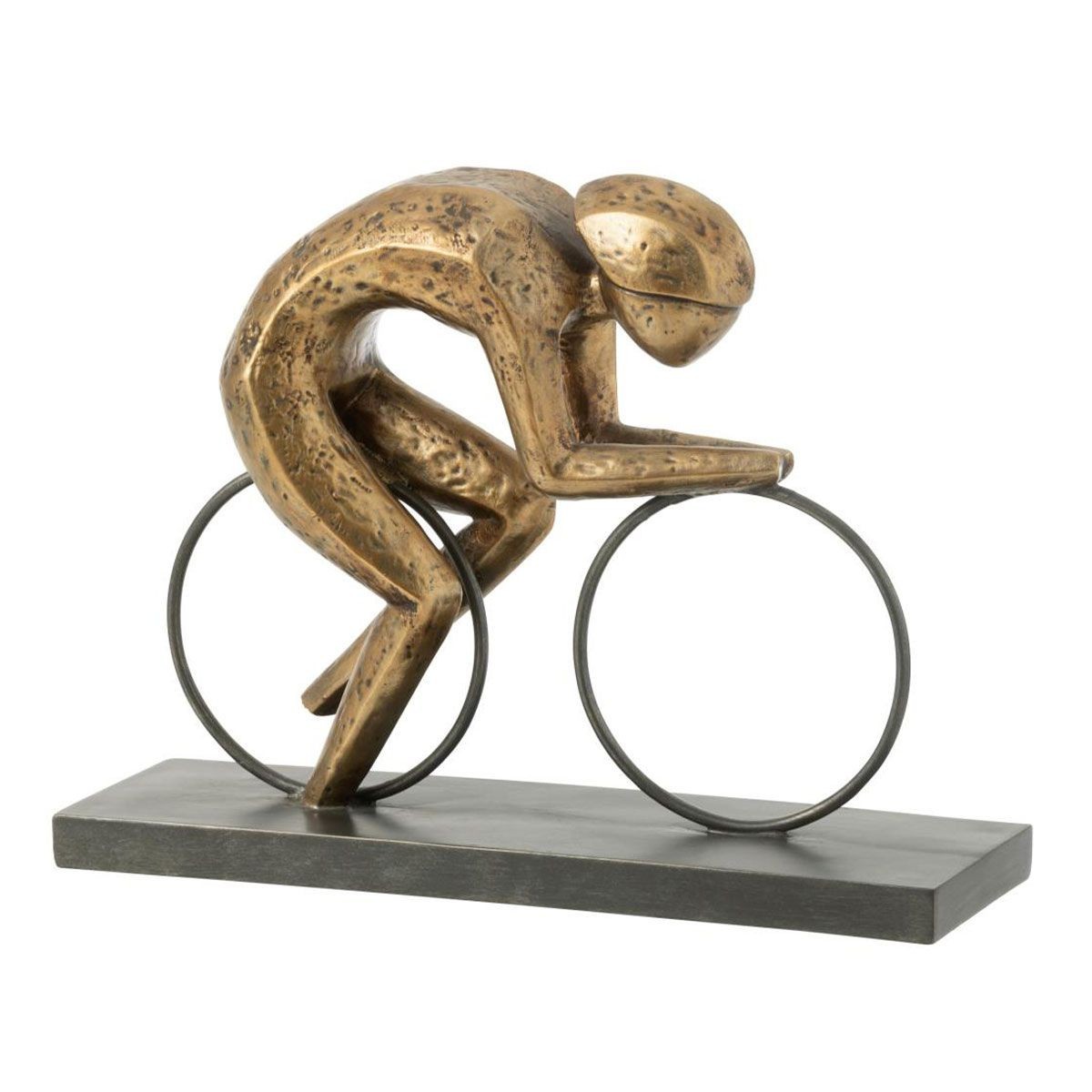 Statuette cycliste or 37cm figurine moderne pour décoration étagère et salon