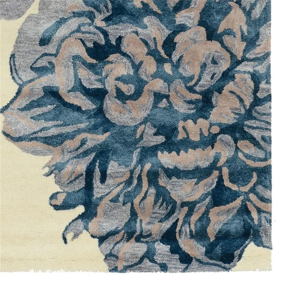 Linon Aspire Floral Hand Tufted Wool 2'x3' Rug in Beige - Image 4 of 4