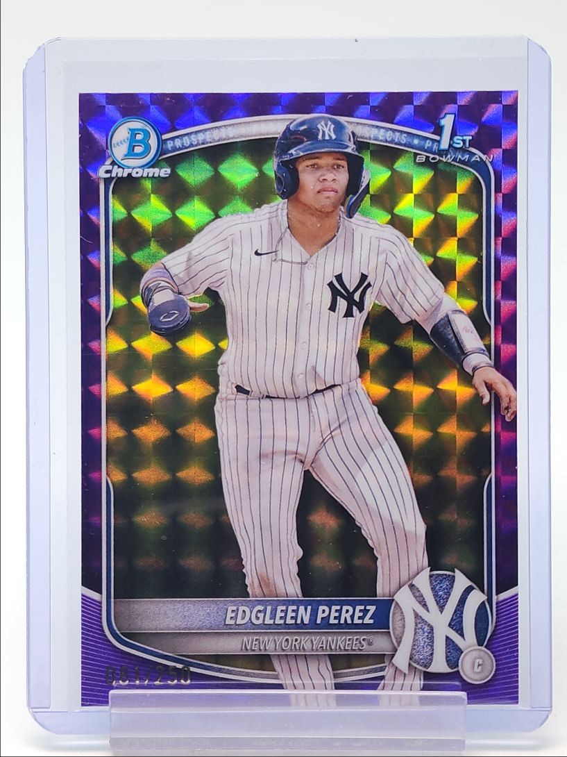 EDGLEEN PEREZ 2025 BOWMAN CHROME 1ST PURPLE GEOMETRIC REFRACTOR /250 Q5152
