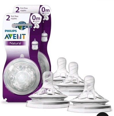 Philips Natural First Flow Nipple, 4 Pack, SCF657/43 new in box