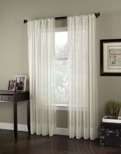 Curtainworks Soho Voile Sheer Curtain Panel, 59"W x 63"L Pack of 1 , Oyster
