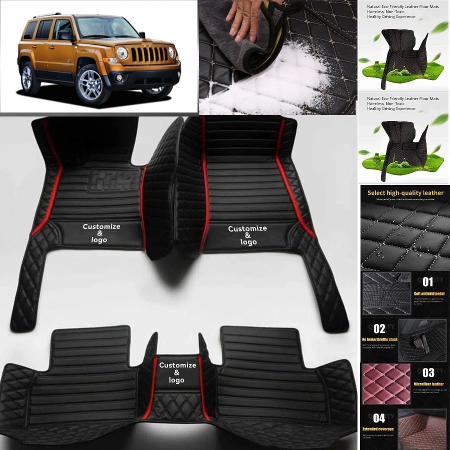 For Jeep Patriot Car Floor Mats Carpets Cargo Liners Custom All Weather - Imagem 2 de 4
