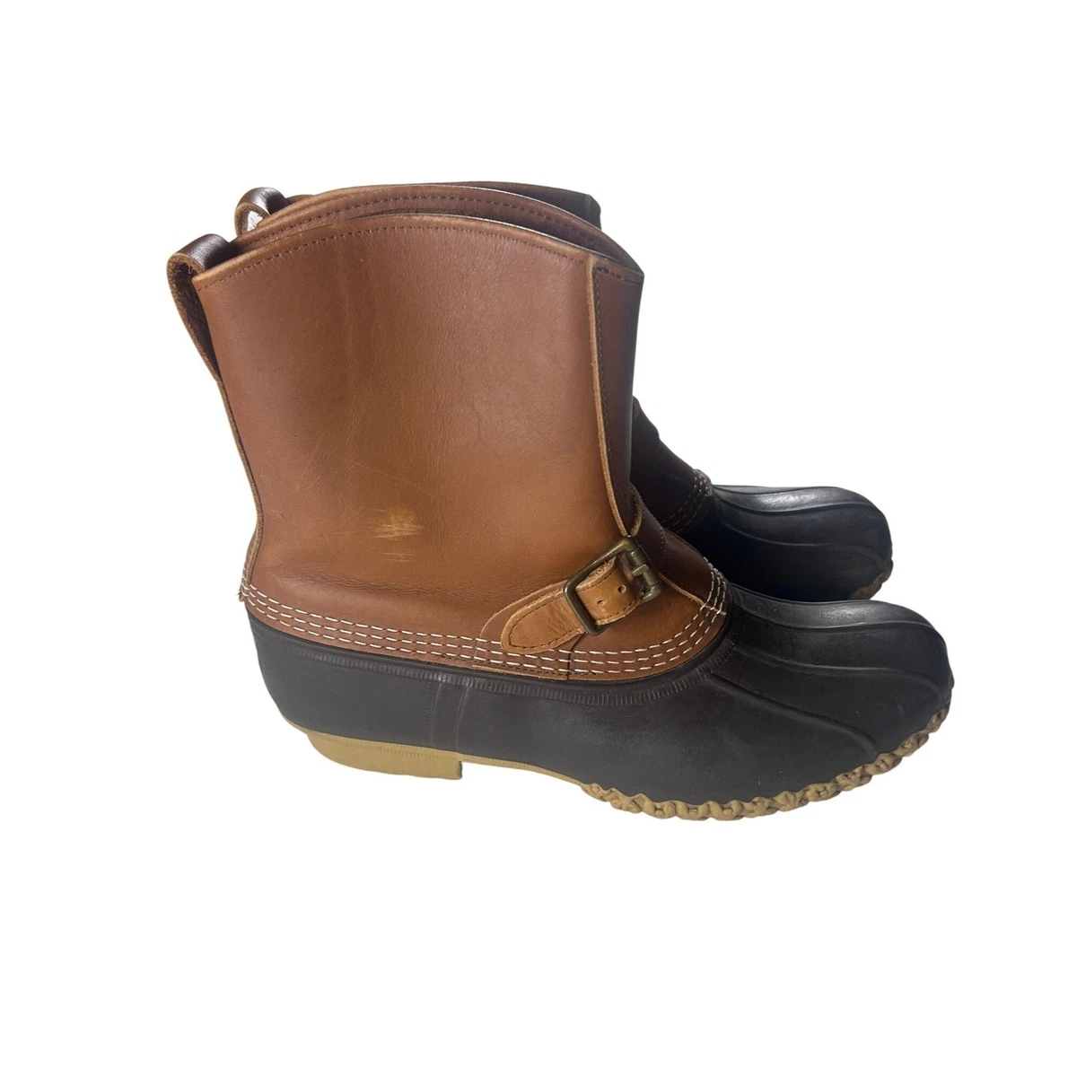 L.L BEAN Duck Boots Hunting Shearling Buckle SZ 8W L.L. Bean Buckle Leather Upper Boots for Men for Sale | Shop  main image 2