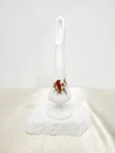 Fenton White Milk Glass Bud Vase, Hand-Painted W "Cardinals in Winter", Signed