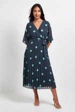 Wallis Green Fit & Flare Dress Womens Occasion Dresses