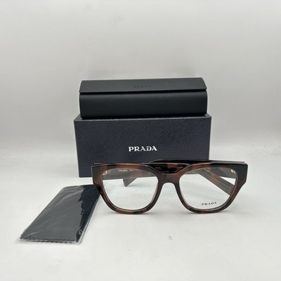 Prada Womens Oversize Square Full Rim Eyeglasses VPR C06 Amaranth Tortoise