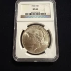 Vintage 1923 Peace Silver Dollar NGC MS64 Mint State Graded US $1 Certified