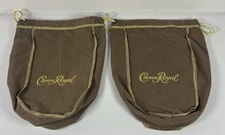 Crown Royal Vanilla Drawstring Bag 750ml 9" Tan Gold Lot of 2 