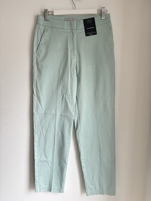 M&S Collection Mint Green Cropped Trousers UK 8   Smart Tailored 7/8 Length