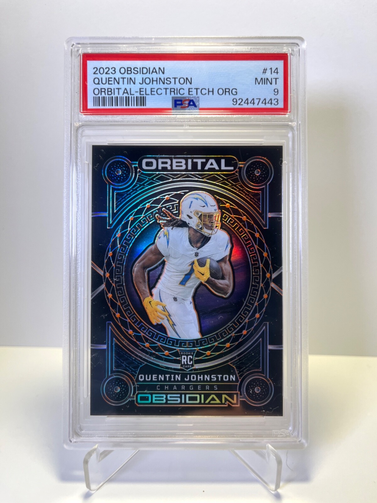 Quentin Johnston Panini Obsidian Orbital #14 Electric Etch Orange
