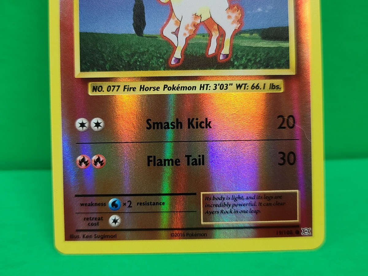2016 ponyta pokemon card Ponyta 19/108 :: Evolutions :: Reverse Holo Mint Pokemon Card