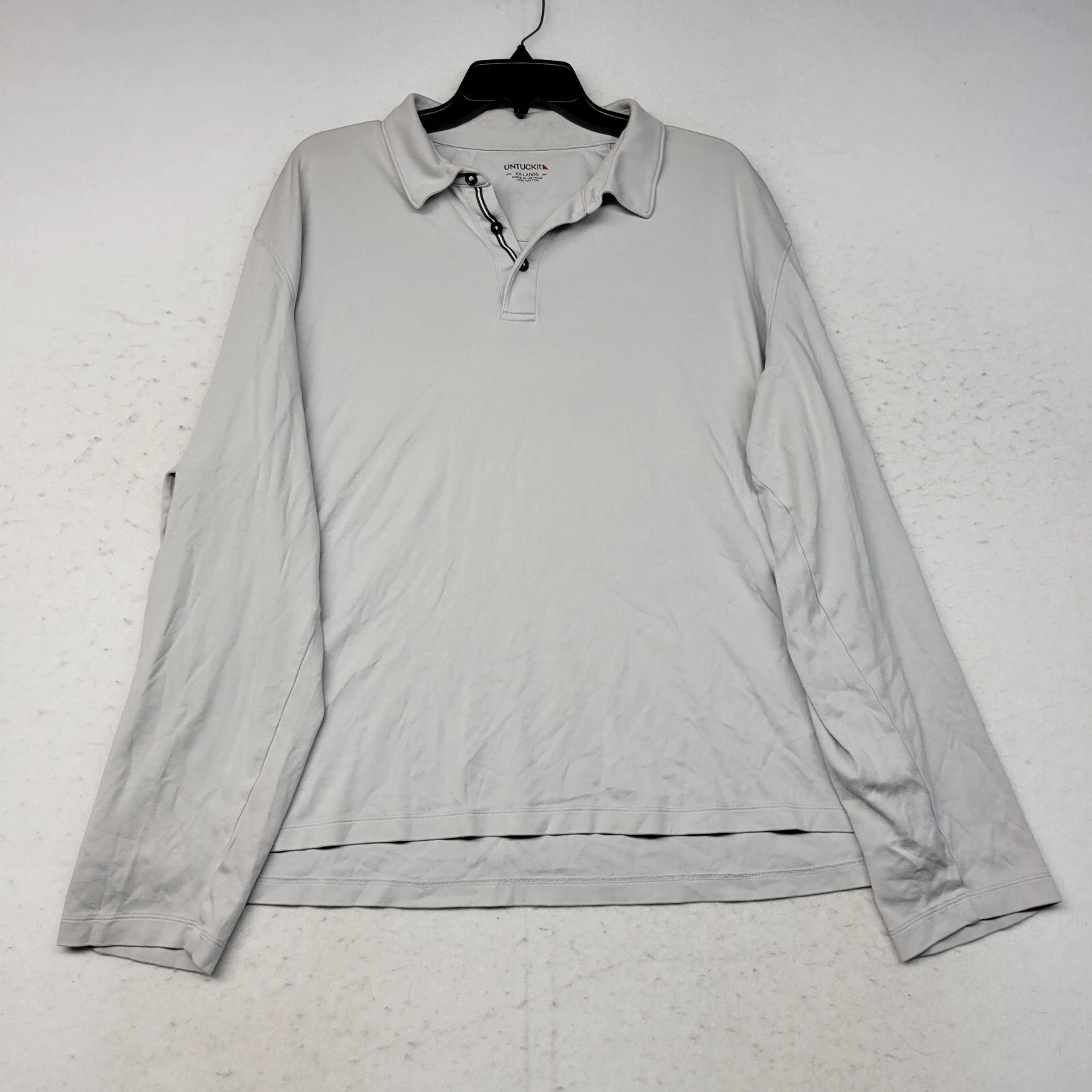 Untuckit Shirt Mens 2XL XXL Gray Outdoor Preppy Long Sleeve Damaschino