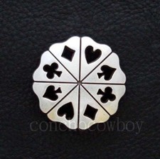 WESTERN HORSE SADDLE TACK SADDLE POKER CARD SUIT CONCHOS 3/4" screw back
