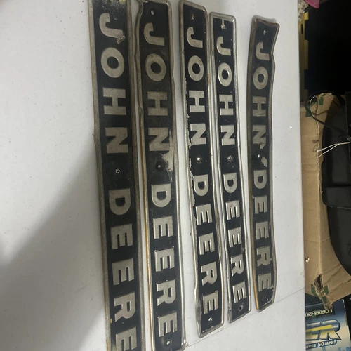 Vintage John Deere Embossed Tractor Sign Gas Oil Can Garage Farm Rustic Decor JD