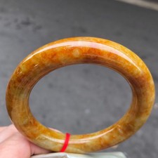 Certified Natural Grade AAA Perfect Golden yellow Jade jadeite bracelets 59.5mm