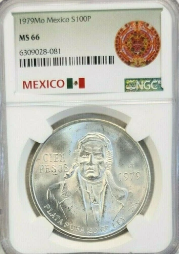 1979 MEXICO SILVER 100 PESOS S100P NGC MS 66 PQ GORGEOUS GEM BU SCARCE KEY DATE