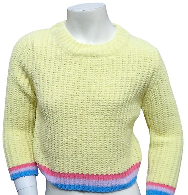 Marks & Spencer Kinder Mädchen gelb mehrfarbig gestreift Strickpullover Alter 2-3 Jahre