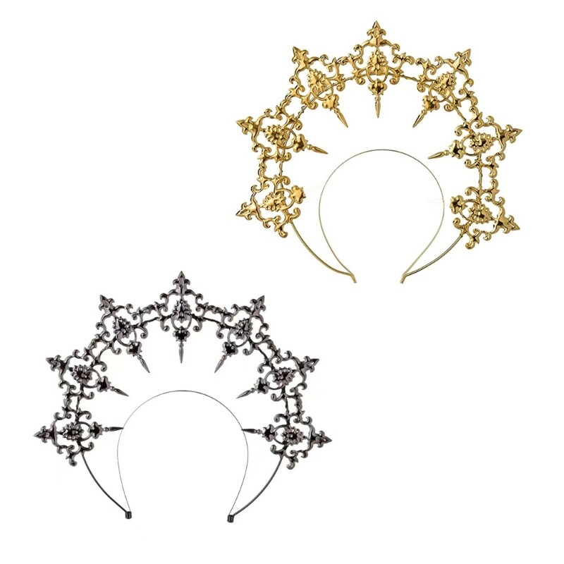 Stylish Baroque Gothic Bridal Headband for Queen Party Decor or Themed Props