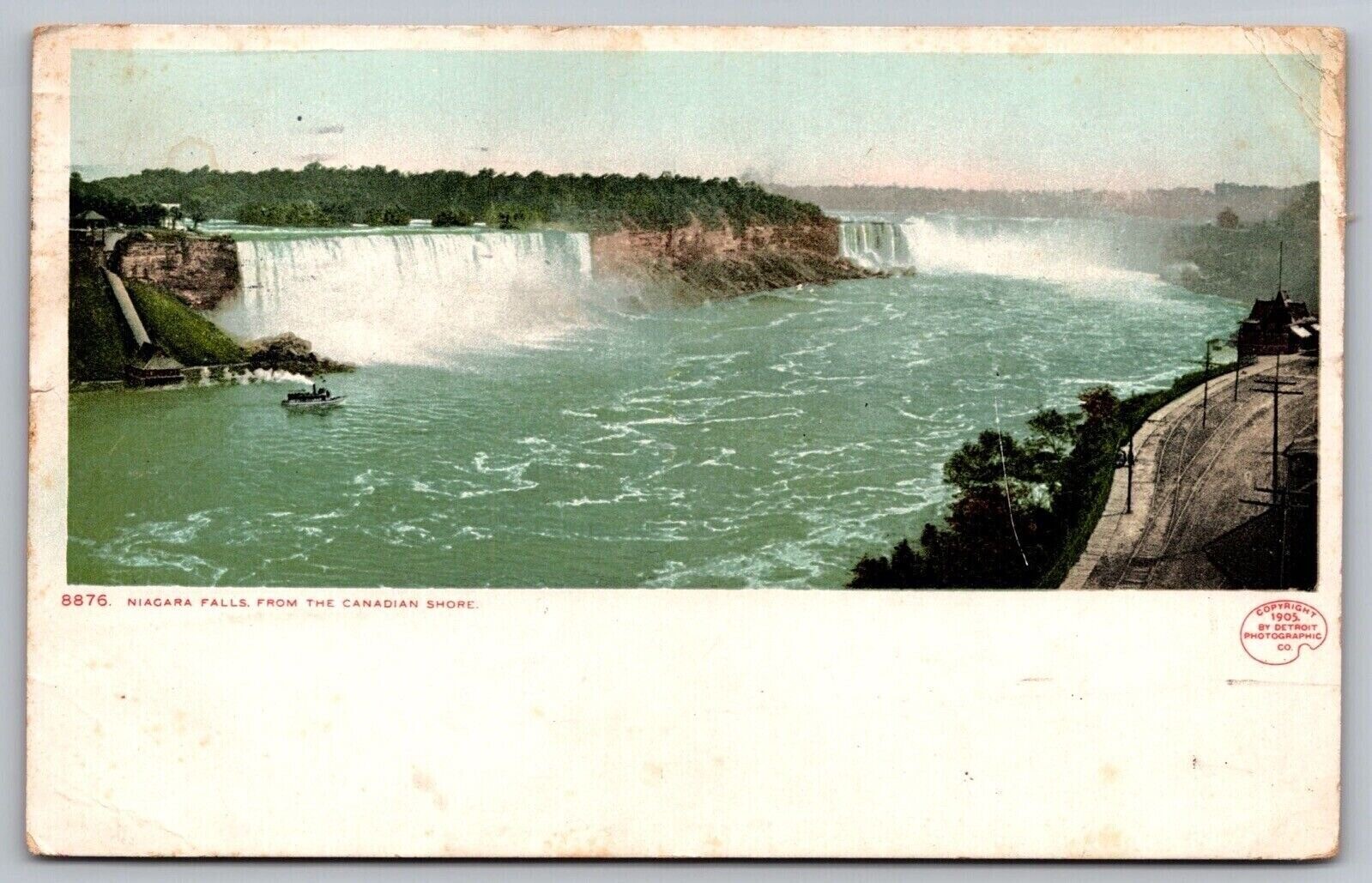 Niagara Falls Canada Scenic Overlook Natural Landmark DB Cancel WOB Postcard