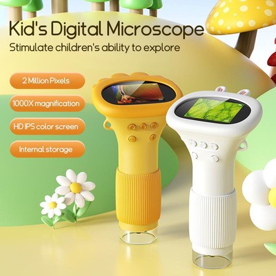 2.0'' Mini Pocket Microscope 1000x   Kids Stem Science Toy for Outdoor Experiment