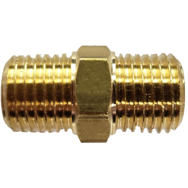 Sourcing Map Ottone Filettato Tubo Raccordo G1/2 Maschio X G3/8 Femmina - Foto 2