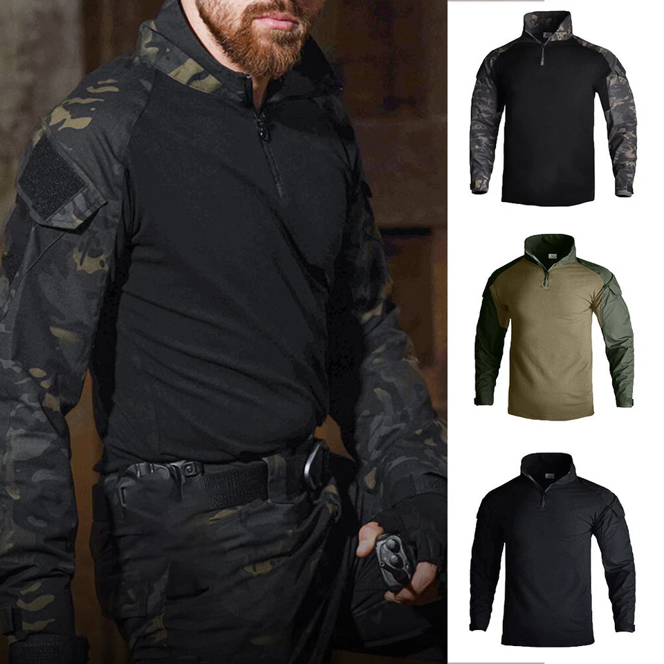 Uniforme Militaire Tactique De L'armée Pour Hommes T-Shirt À Manches Longues / - Image 4 of 4