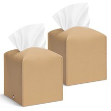 Leather Cube Tissue Box Holder for Bathroom Toilet Countertop Night Stands