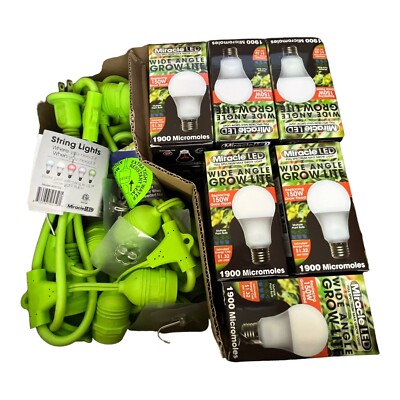 Miracle Indoor Greenhouse Kit 3-Socket 6 pk w/ 18 Full Spectrum Grow LED bulbs