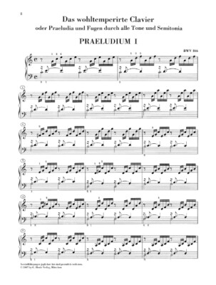 Johann Sebastian Bach Prelude and Fugue C Major BWV 846 from The Well-Tempered C