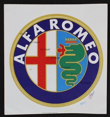 Werbe Aufkleber - Alfa Romeo - 12x12cm - Auto KFZ - Vintage Reklame 80er 90er