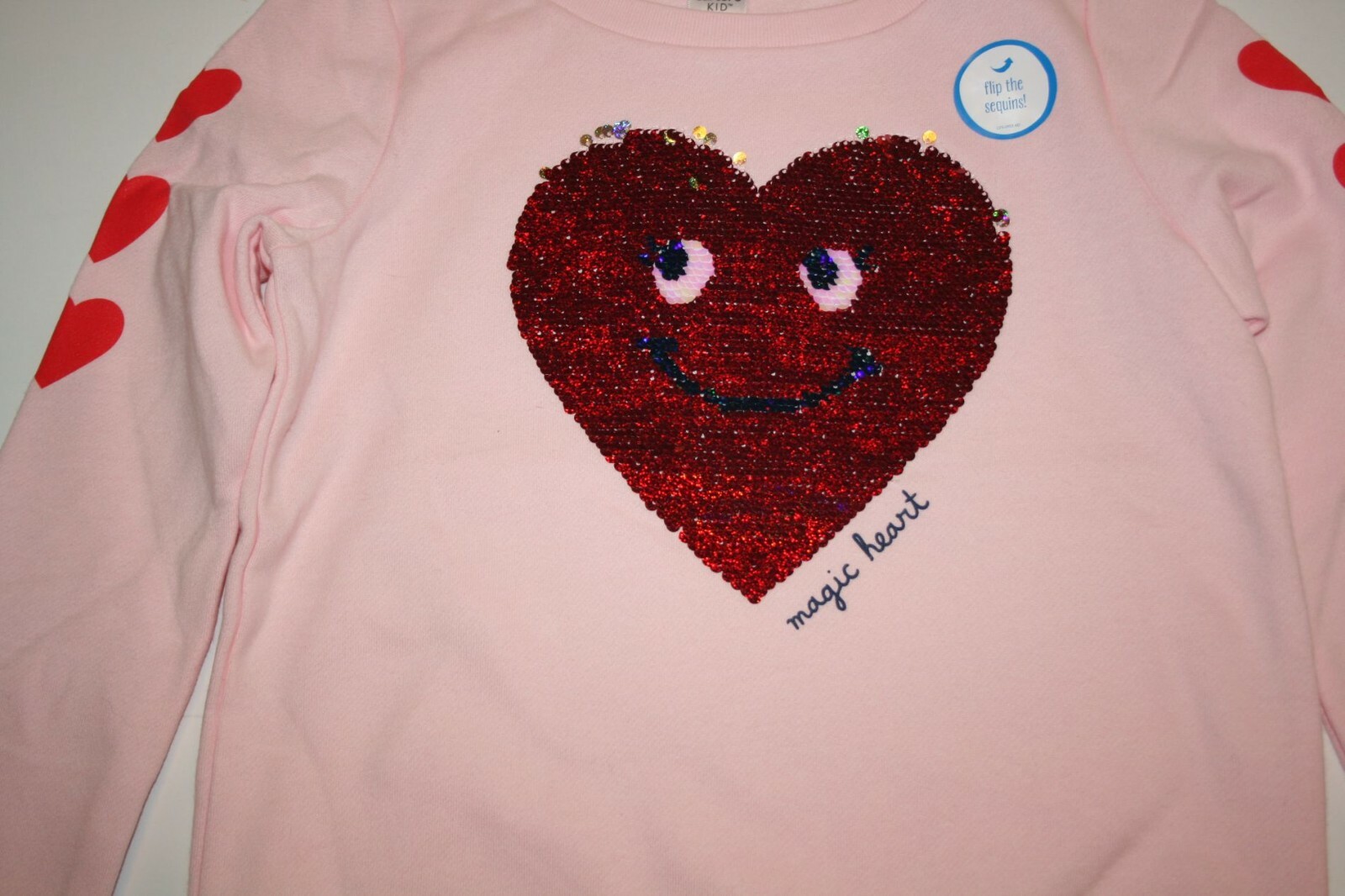 sequin heart sweatshirt