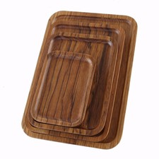Zebra Holz Tee Tablett Rechteckig Wüste Portion Teller Küche Geschirr Platte