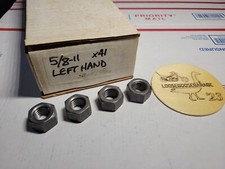 (5) 5/8-11 Left Hand Reverse Thread Hex Nuts LH Lot Fine