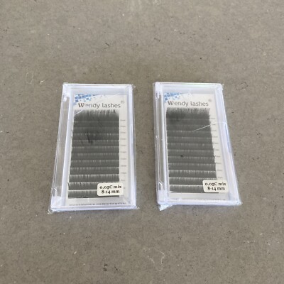 2 Pk Wendy Lashes Eyelashes Extensions 0.05 C Mix 8-14mm | New READ DESC