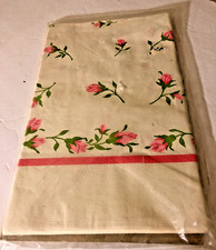 Vintage White With Pink Roses Paper Table Cover / cloth - New In Package