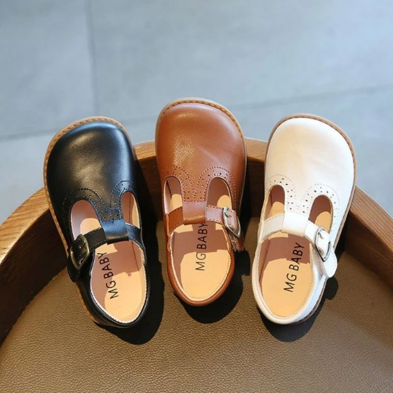 Girls Kids School Mary Jane Shoes Toddlers Fashion Casual Soft Leather Shoes New - Image 2 of 4