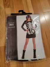 Adult Day of the Dead Womens Halloween Costume Dress Skeleton