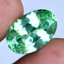 Natural Flawless Green Montana Sapphire 18.20 Ct Oval Certified Loose Gemstone