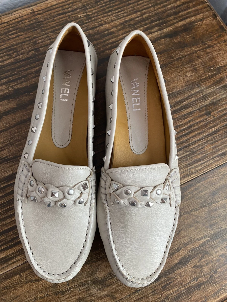VANELi Womens Aedan Cream Leather Loafers Shoes 7.5W new no box store display
