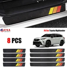 8X For Toyota Highlander Yellow Door Sill Plate Cover Panel Protector Sticker