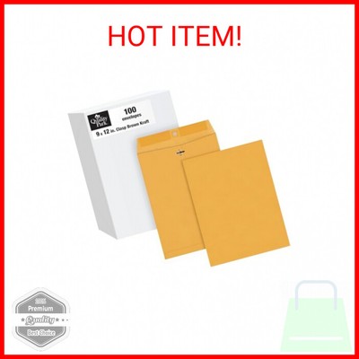 Quality Park 9 x 12 Clasp Envelopes, Clasp and Gummed Closures for Storing or Ma