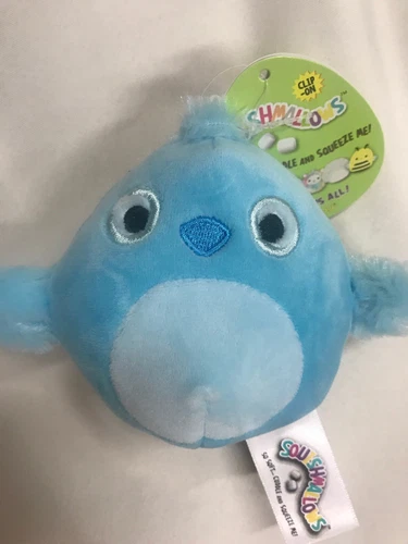 Squishmallows Kellytoy Camden Blue Chick Clip On Keychain