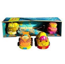 B You Pull Back Wind Up Chunky Cars Pre-School Toddler Toys Lot Of 4