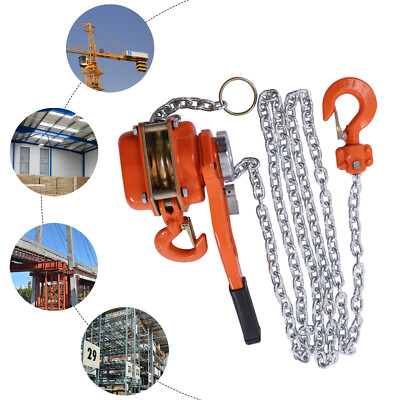 Hoist Come Along Puller Ratchet Type Lever Block Chain 10FT Lifting 0.75T/1650Lb