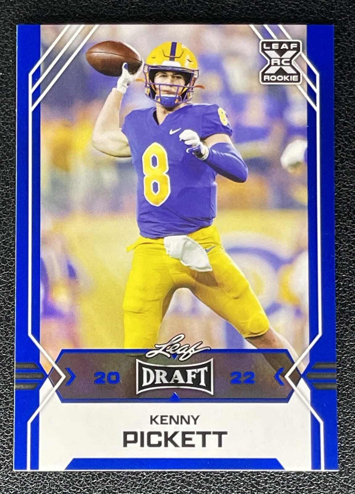 2022 Leaf Draft Kenny Pickett XRC Rookie RC Blue 09 Pittsburgh