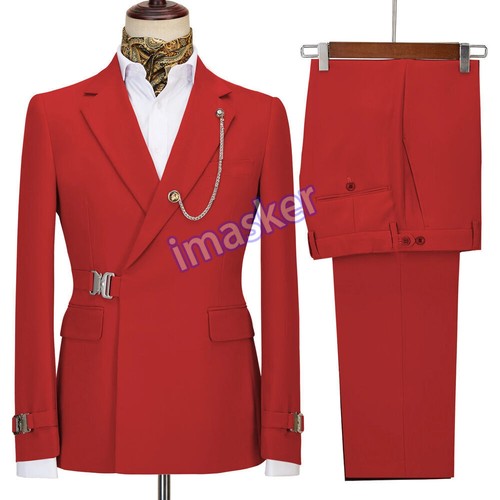 Traje Para Hombre 2 Piezas Chaqueta Traje Abrigo Novio Vestido de Boda (Blazers+Pantalones) - Imagen 5 de 41