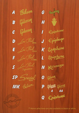 Metallic Gold G ibson E piphone Guitar Headstock Water Slide Decals (Select 1)